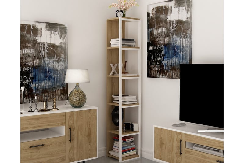 Hejde Bokhylle 34 cm - Brun/Hvit - Oppbevaring - Hylle - Bokhylle