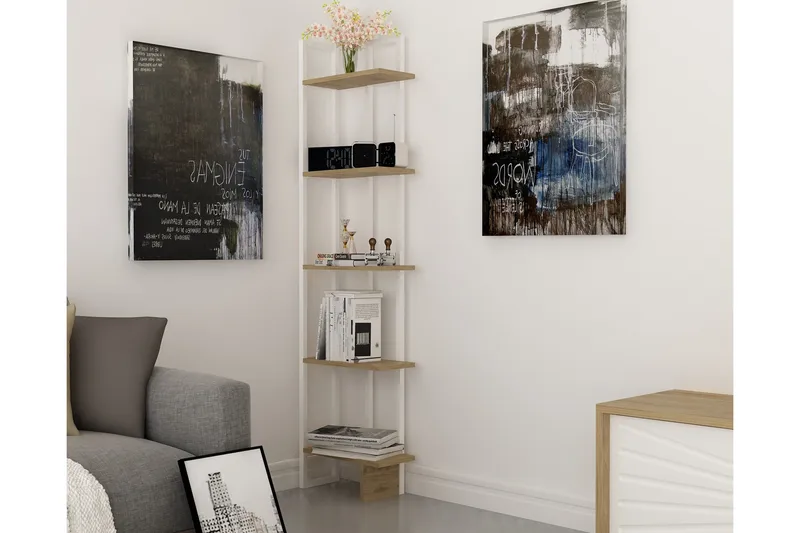 Hejde Bokhylle 45 cm - Brun/Hvit - Oppbevaring - Hylle - Bokhylle