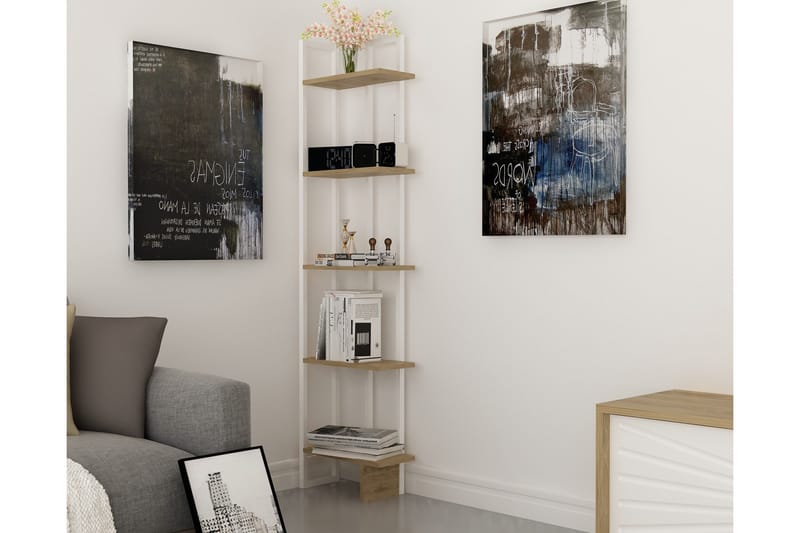 Hejde Bokhylle 45 cm - Brun/Hvit - Oppbevaring - Hylle - Bokhylle