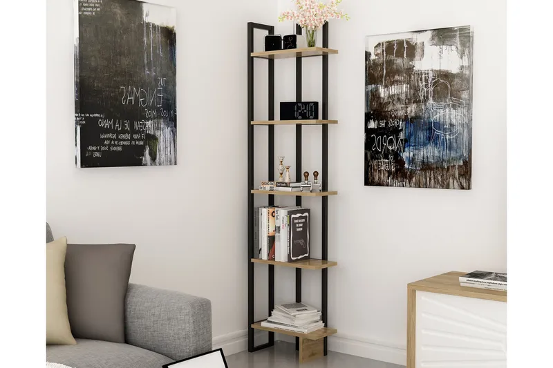 Hejde Bokhylle 45 cm - Brun/Svart - Oppbevaring - Hylle - Bokhylle