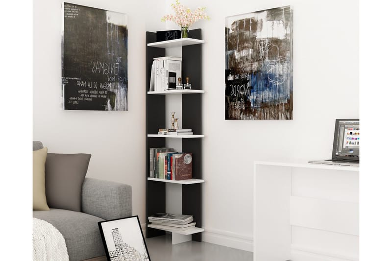Hejde Bokhylle 45 cm - Svart/Hvit - Oppbevaring - Hylle - Bokhylle