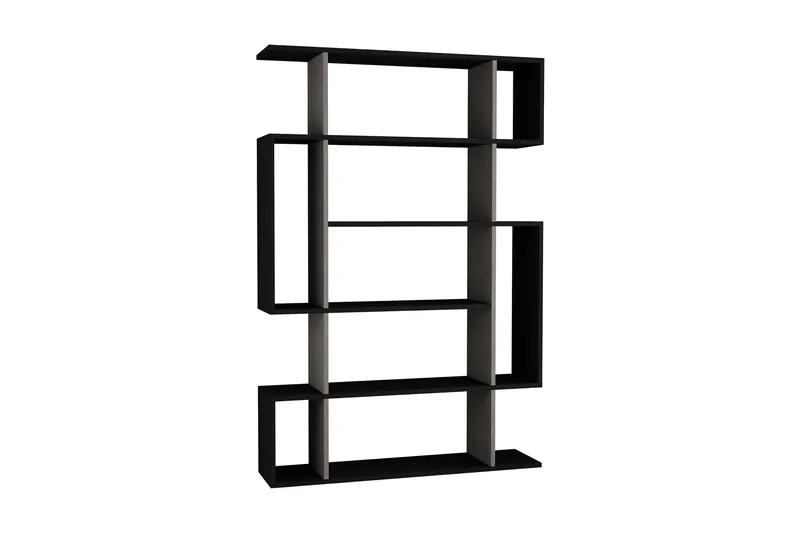 Homitis Bokhylle 108 cm i Mørkt Tre, Beige|Grå