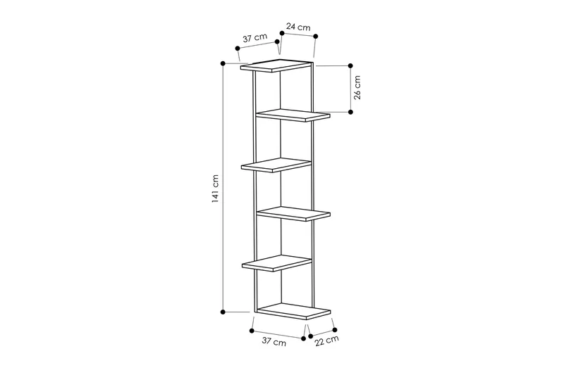Homitis Bokhylle - Oppbevaring - Hylle - Hjørnehylle