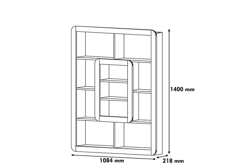 Hovdane Bokhylle 109 cm - Brun/Gul - Oppbevaring - Hylle - Bokhylle
