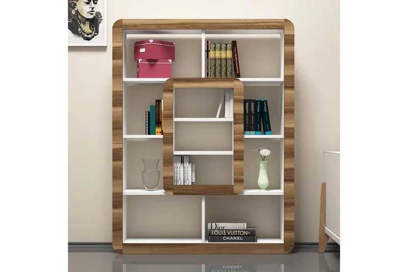 Hovdane Bokhylle 109 cm - Hvit/Brun - Oppbevaring - Hylle - Bokhylle