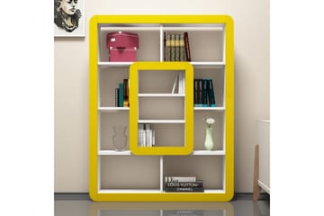 Hovdane Bokhylle 109 cm - Hvit/Gul - Oppbevaring - Hylle - Bokhylle