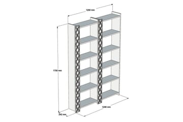 Hovdane Bokhylle 124 cm - Brun/Gul - Oppbevaring - Hylle - Bokhylle
