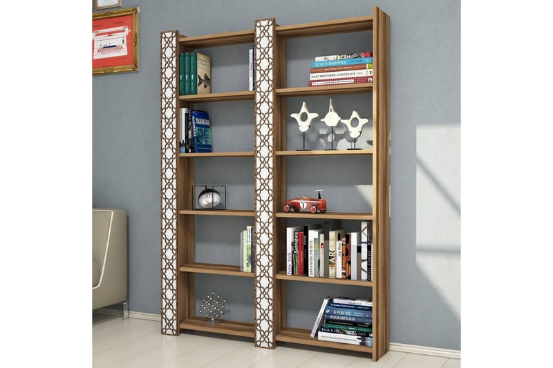 Hovdane Bokhylle 124 cm - Brun/Hvit - Oppbevaring - Hylle - Bokhylle