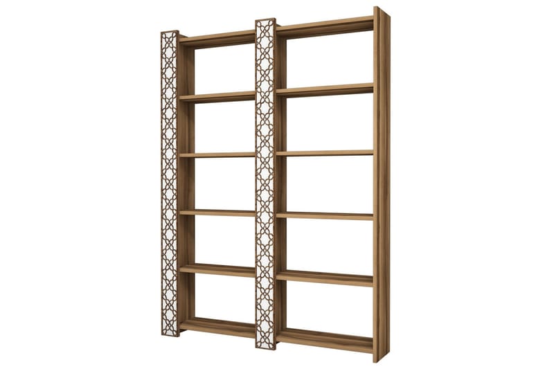 Hovdane Bokhylle 124 cm, Brun/Hvit