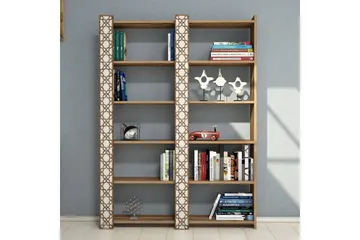 Hovdane Bokhylle 124 cm - Brun/Hvit - Oppbevaring - Hylle - Bokhylle