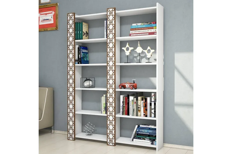 Hovdane Bokhylle 124 cm - Hvit - Oppbevaring - Hylle - Bokhylle