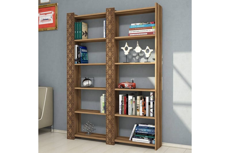 Hovdane Bokhylle 124 cm - Mørkebrun - Oppbevaring - Hylle - Bokhylle