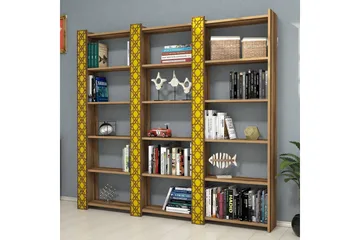 Hovdane Bokhylle 184 cm - Brun/Gul - Oppbevaring - Hylle - Bokhylle