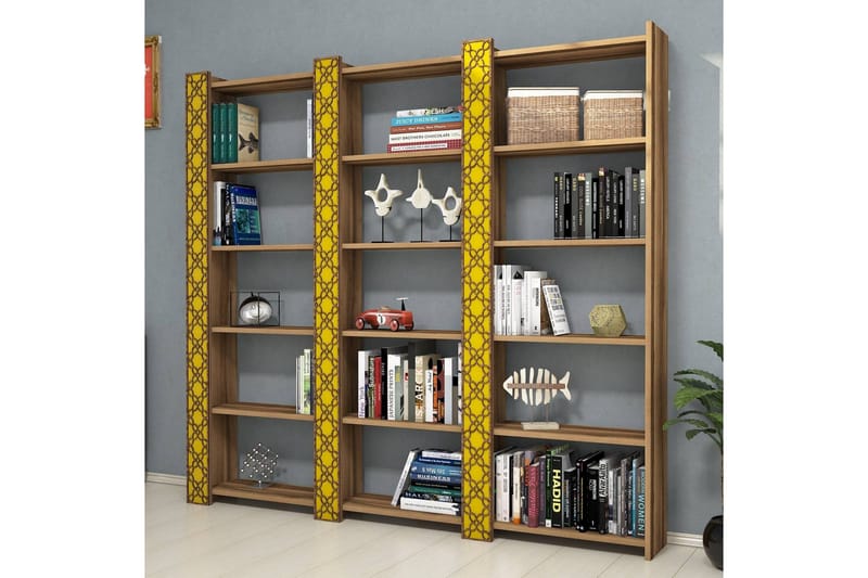 Hovdane Bokhylle 184 cm - Brun/Gul - Oppbevaring - Hylle - Bokhylle