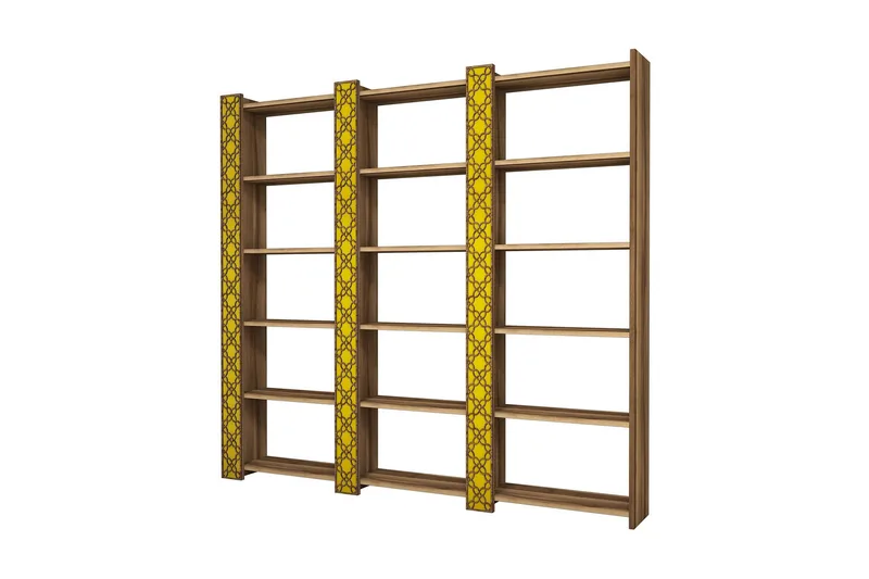 Hovdane Bokhylle 184 cm - Brun/Gul - Oppbevaring - Hylle - Bokhylle