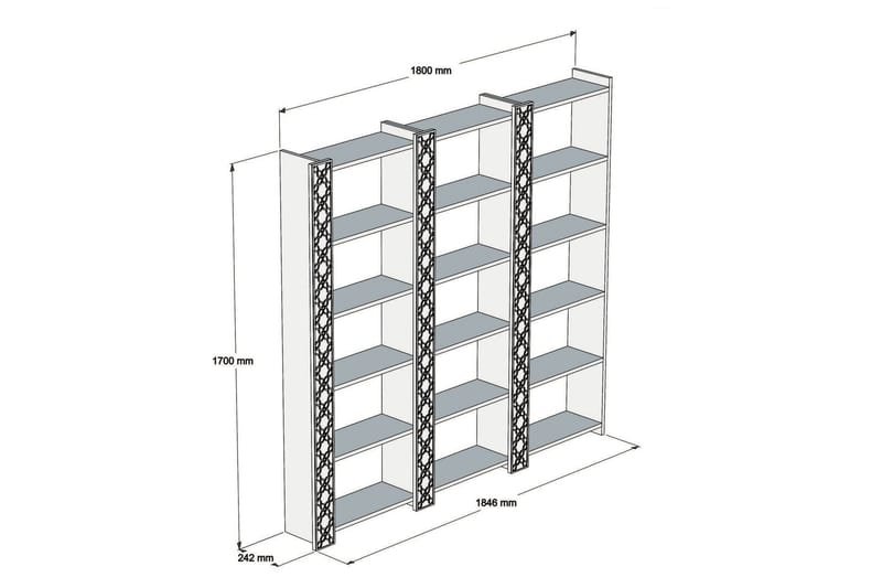 Hovdane Bokhylle 184 cm - Brun/Gul - Oppbevaring - Hylle - Bokhylle