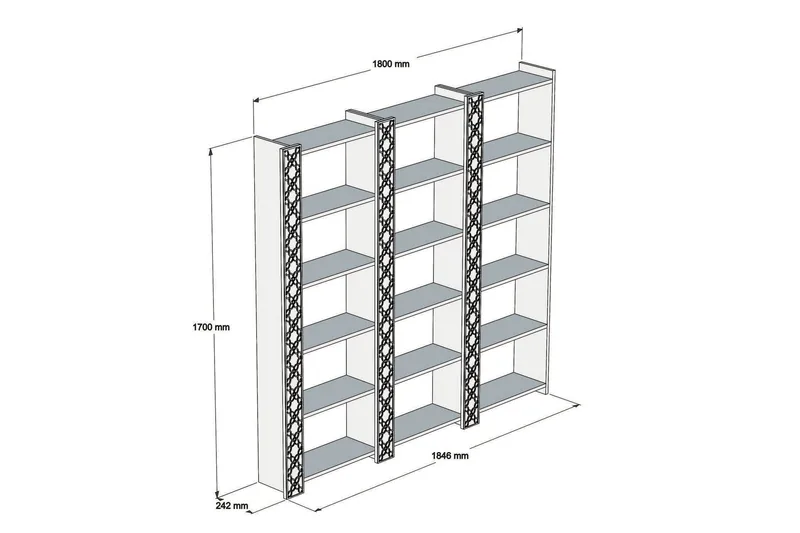 Hovdane Bokhylle 184 cm - Mørkebrun - Oppbevaring - Hylle - Bokhylle