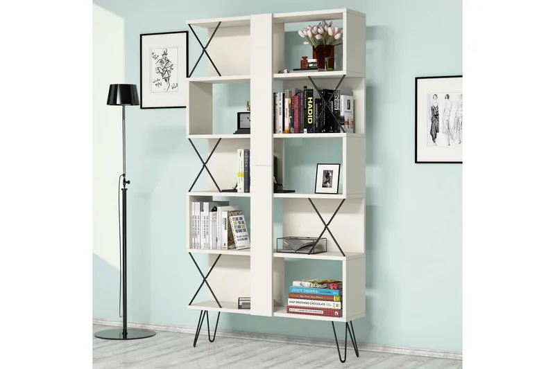 Hovdane Bokhylle 22 cm i Malt Tre, Benhvit