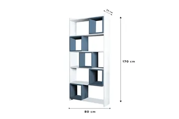 Hovdane Bokhylle 22 cm i Malt Tre - Blå|Hvit - Oppbevaring - Hylle - Bokhylle