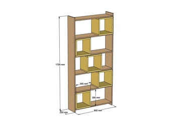Hovdane Bokhylle 22 cm i Valnøtt - Brun - Oppbevaring - Hylle - Bokhylle