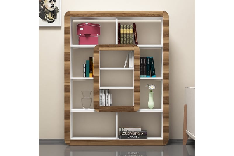 Hovdane Bokhylle 24 cm - Hvit|Brun - Oppbevaring - Hylle - Bokhylle
