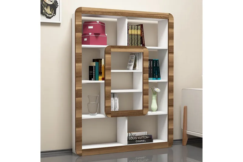 Hovdane Bokhylle 24 cm - Hvit|Brun - Oppbevaring - Hylle - Bokhylle
