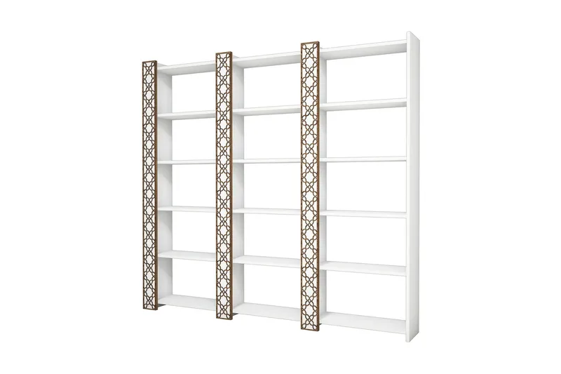 Hovdane Bokhylle 24 cm i Malt Tre, Hvit