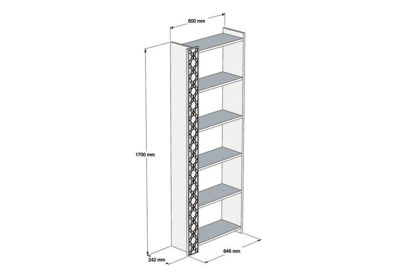 Hovdane Bokhylle 64 cm - Hvit - Oppbevaring - Hylle - Bokhylle