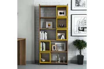 Hovdane Bokhylle 80 cm - Brun/Gul - Oppbevaring - Hylle - Bokhylle
