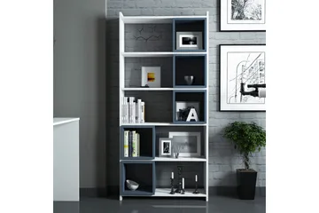 Hovdane Bokhylle 80 cm - Hvit/Blå - Oppbevaring - Hylle - Bokhylle