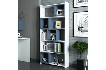 Hovdane Bokhylle 80 cm - Hvit/Blå - Oppbevaring - Hylle - Bokhylle