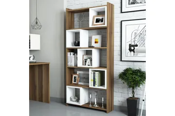 Hovdane Bokhylle 80 cm - Hvit/Brun - Oppbevaring - Hylle - Bokhylle