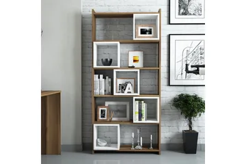 Hovdane Bokhylle 80 cm - Hvit/Brun - Oppbevaring - Hylle - Bokhylle