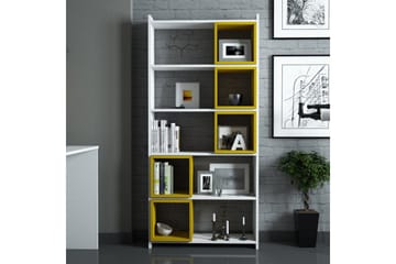 Hovdane Bokhylle 80 cm - Hvit/Gul - Oppbevaring - Hylle - Bokhylle