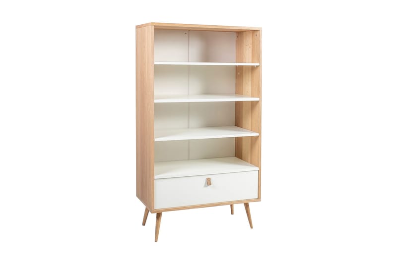 Hylle HELENA 80x40xH140cm MDF naturlig / hvit