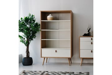 Hylle HELENA 80x40xH140cm MDF naturlig / hvit - Oppbevaring - Hylle - Bokhylle