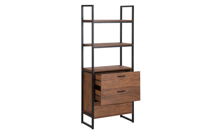 Hylle med skuffer TIFTON - Tre / Natur - Oppbevaring - Hylle - Bokhylle