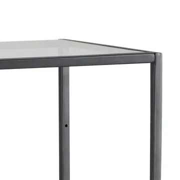 Ikaria Bokhylle 35 cm med 4 Hyller i Glass og Metall - Sort - Oppbevaring - Hylle - Bokhylle