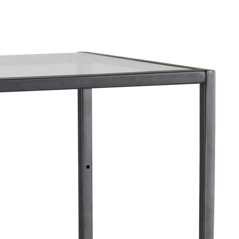 Ikaria Bokhylle 35 cm med 4 Hyller i Glass og Metall - Sort - Oppbevaring - Hylle - Bokhylle