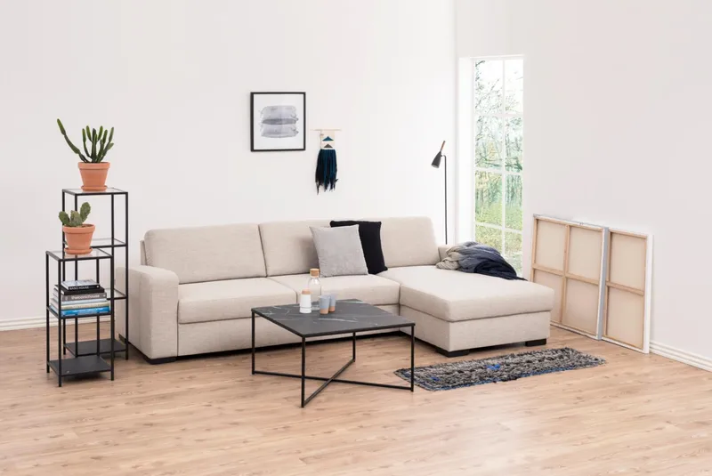 Ikaria Bokhylle 35 cm med 4 Hyller i Glass og Metall - Sort - Oppbevaring - Hylle - Bokhylle