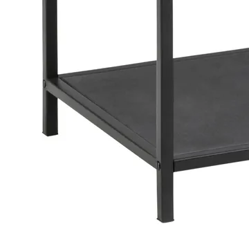 Ikaria Bokhylle 35 cm med 4 Hyller i Glass og Metall - Sort - Oppbevaring - Hylle - Bokhylle