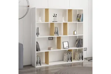 Jasenica Bokhylle 145x25 cm - tre/Natur/Hvit - Oppbevaring - Hylle - Bokhylle