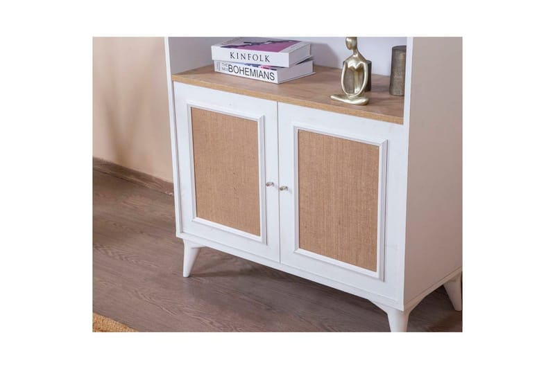 Bokhylle Jatinder Hvit / Eik - Hvit - Oppbevaring - Hylle - Bokhylle