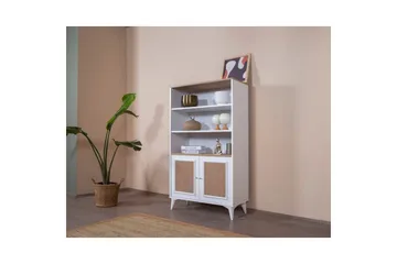 Bokhylle Jatinder Hvit / Eik - Hvit - Oppbevaring - Hylle - Bokhylle