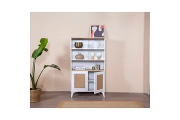 Bokhylle Jatinder Hvit / Eik - Hvit - Oppbevaring - Hylle - Bokhylle