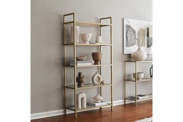 Jorrel Bokhylle 165x80 cm - Gull - Oppbevaring - Hylle - Bokhylle