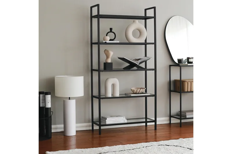 Jorrel Bokhylle 165x80 cm - Svart - Oppbevaring - Hylle - Bokhylle