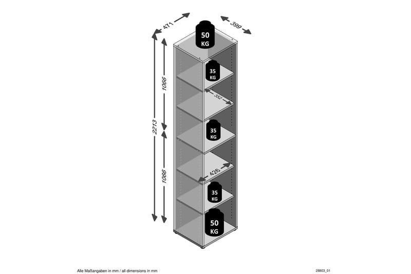 Josealberto Hylle 47 cm - Brun - Oppbevaring - Hylle - Bokhylle