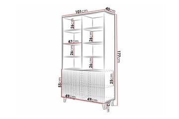 Juniskär Bokhylle 101 cm i Malt Tre - Hvit - Oppbevaring - Hylle - Bokhylle