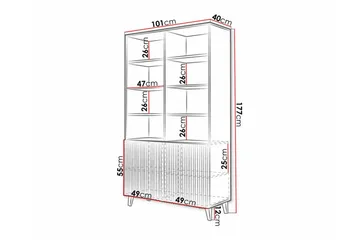 Juniskär Bokhylle 101 cm i Malt Tre - Sort - Oppbevaring - Hylle - Bokhylle